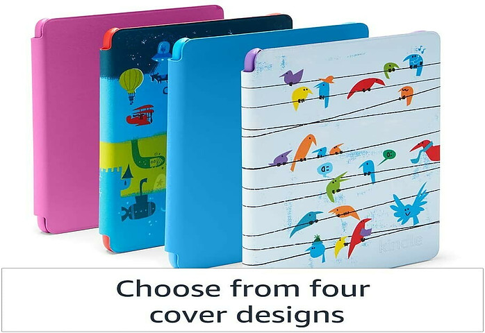 image of four cover designs of kindle paperwhite kids