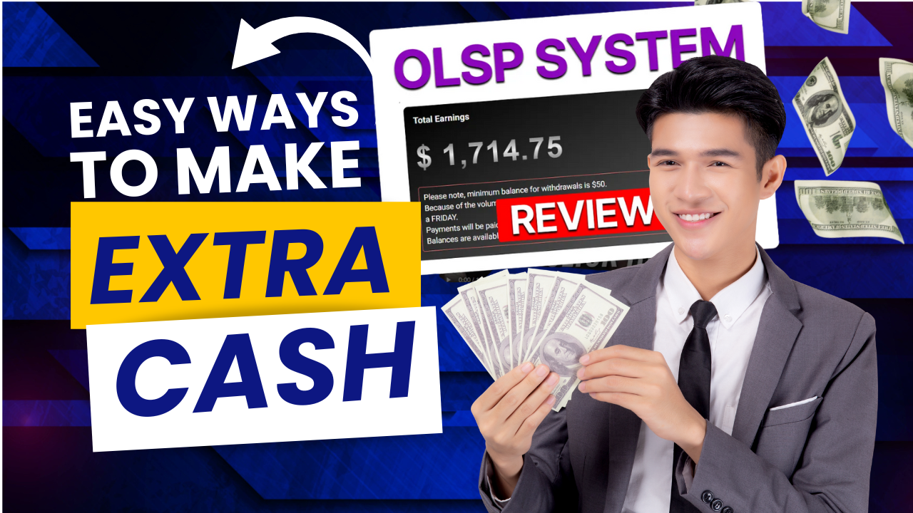 Dashboard showing OLSP affiliate earnings balance and commission options